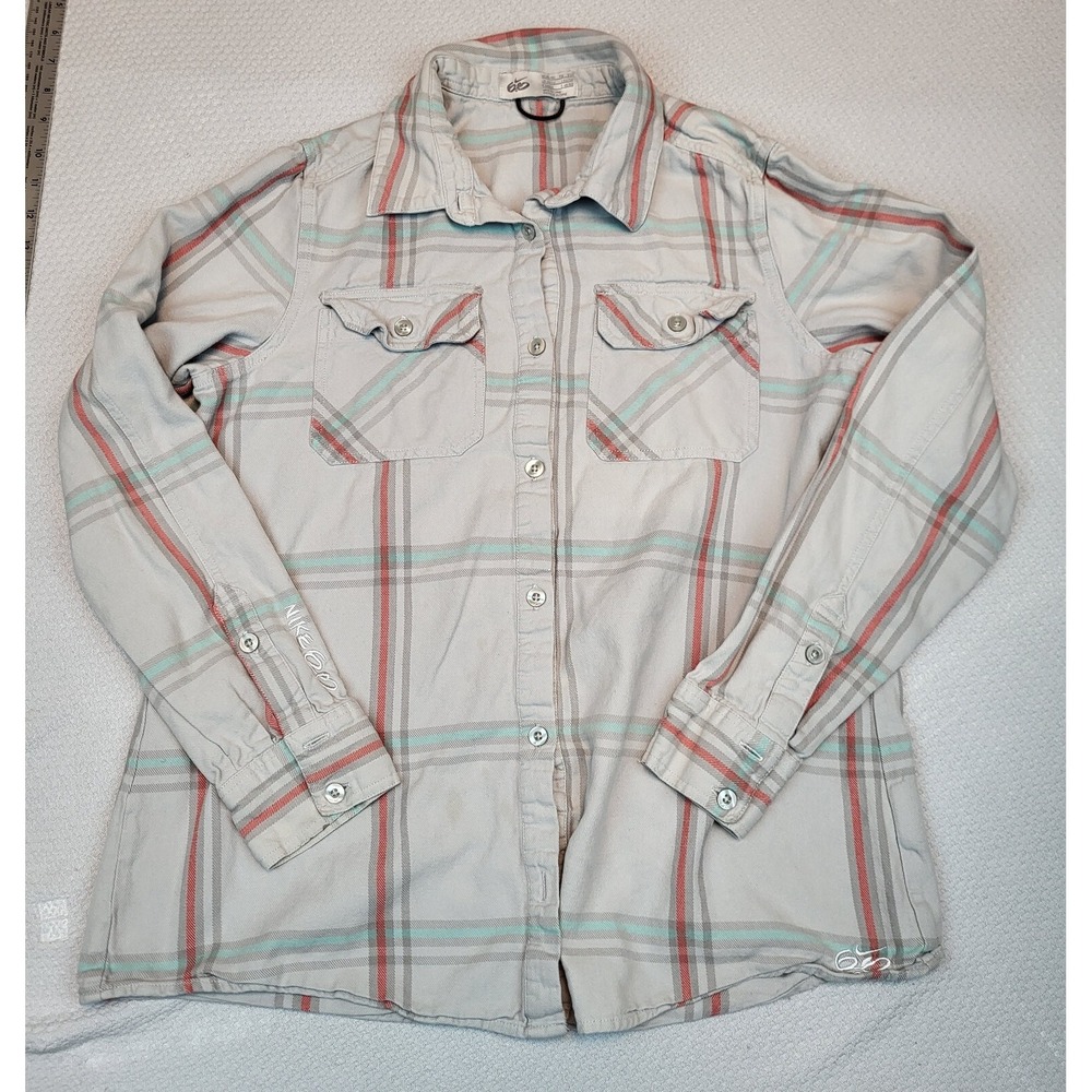 Nike 6.0 Shirt Boys XL Gray Plaid Button Up Outdoor Lightweight Athletic‎ Sports